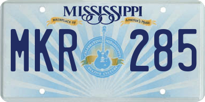 MS license plate MKR285