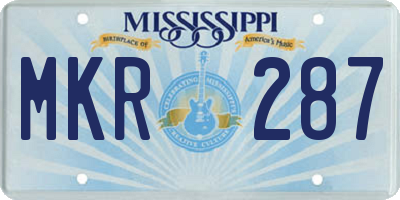 MS license plate MKR287