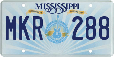 MS license plate MKR288