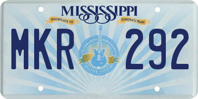 MS license plate MKR292