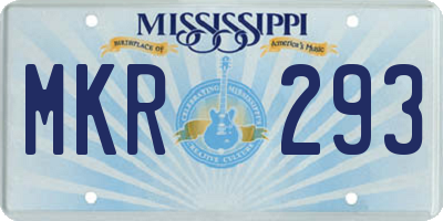 MS license plate MKR293