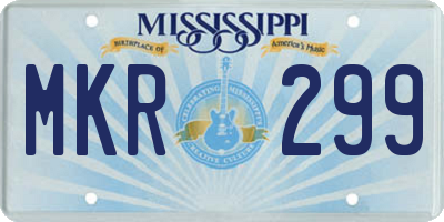 MS license plate MKR299