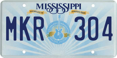 MS license plate MKR304