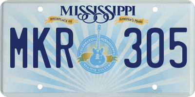 MS license plate MKR305