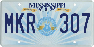 MS license plate MKR307