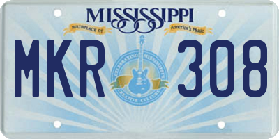 MS license plate MKR308