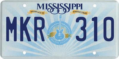 MS license plate MKR310