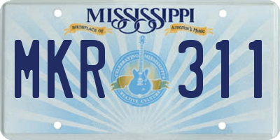 MS license plate MKR311