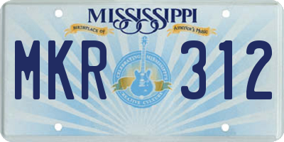 MS license plate MKR312