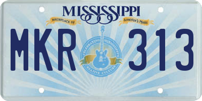 MS license plate MKR313