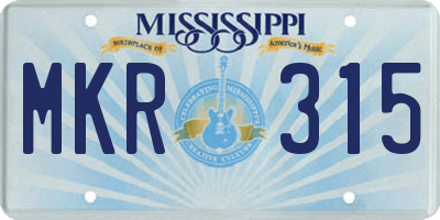 MS license plate MKR315