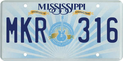 MS license plate MKR316