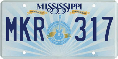 MS license plate MKR317