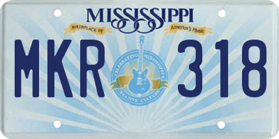 MS license plate MKR318