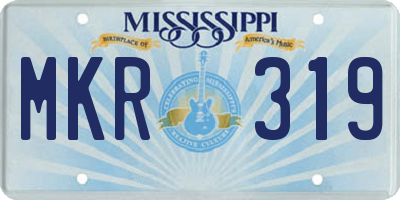 MS license plate MKR319
