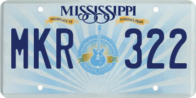 MS license plate MKR322