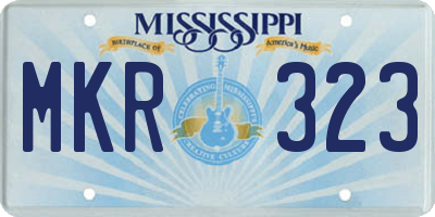 MS license plate MKR323
