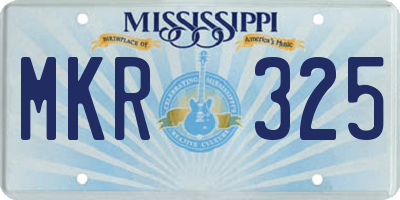 MS license plate MKR325