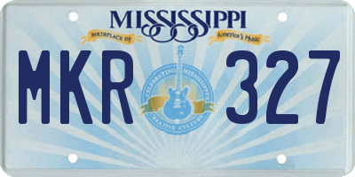 MS license plate MKR327
