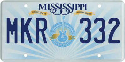 MS license plate MKR332