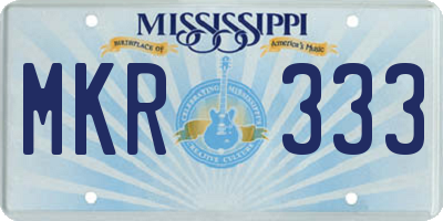 MS license plate MKR333