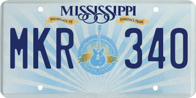 MS license plate MKR340