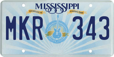 MS license plate MKR343