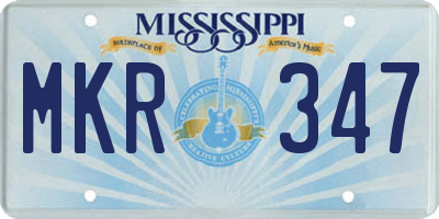 MS license plate MKR347