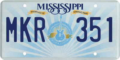 MS license plate MKR351