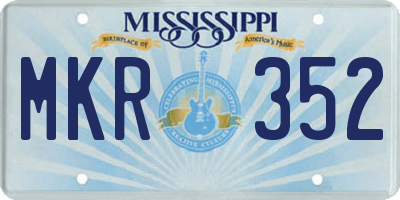 MS license plate MKR352