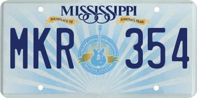 MS license plate MKR354