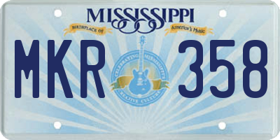 MS license plate MKR358