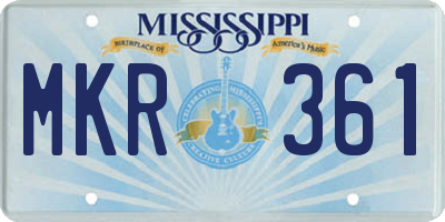 MS license plate MKR361