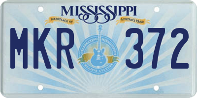 MS license plate MKR372