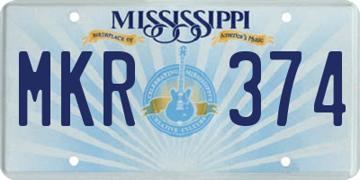 MS license plate MKR374