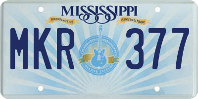 MS license plate MKR377