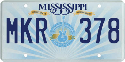 MS license plate MKR378