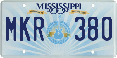 MS license plate MKR380