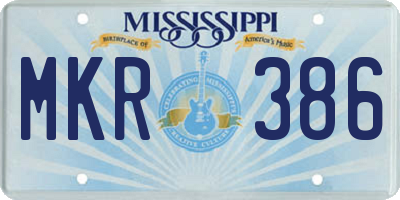 MS license plate MKR386