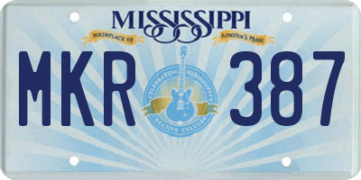 MS license plate MKR387