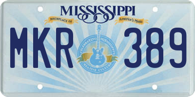MS license plate MKR389