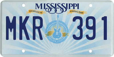 MS license plate MKR391
