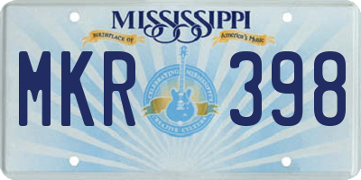 MS license plate MKR398