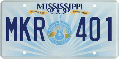 MS license plate MKR401