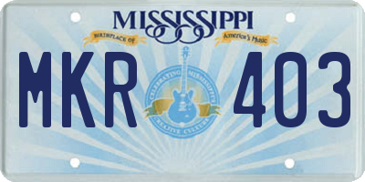 MS license plate MKR403