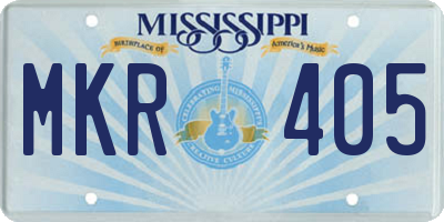 MS license plate MKR405