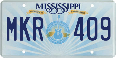 MS license plate MKR409