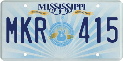 MS license plate MKR415