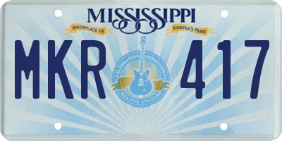 MS license plate MKR417
