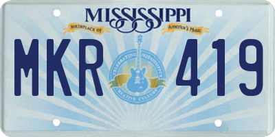 MS license plate MKR419